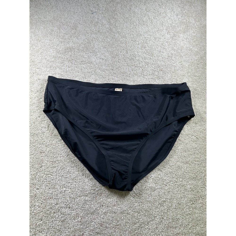 St Johns Bay Swimwear Women's Black 22W Nylon Spandex Bikini Bottom